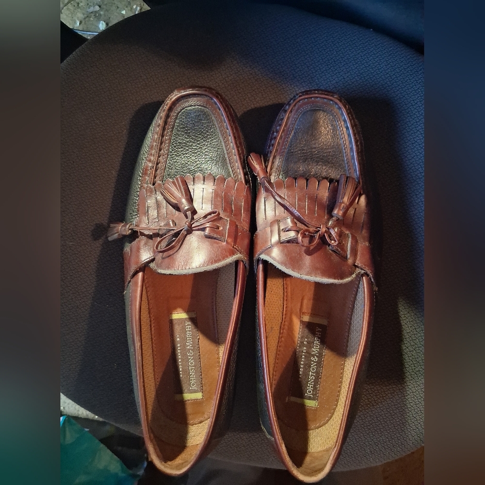 Johnston & Murphy Black & Brown Leather Loafers